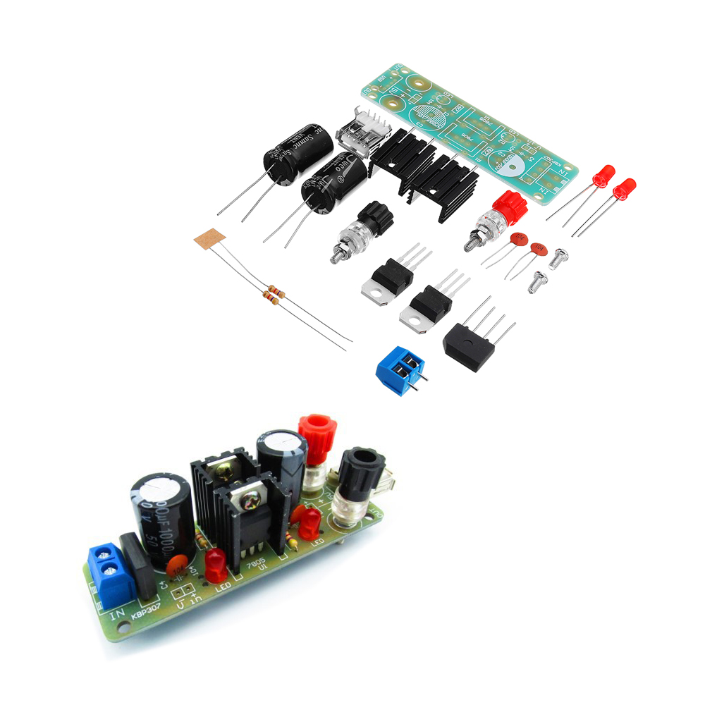 

5pcs DIY Double LM7805 Diffuser Regulator Module Kit 5V 3A Solar Energy Regulator Generator Module