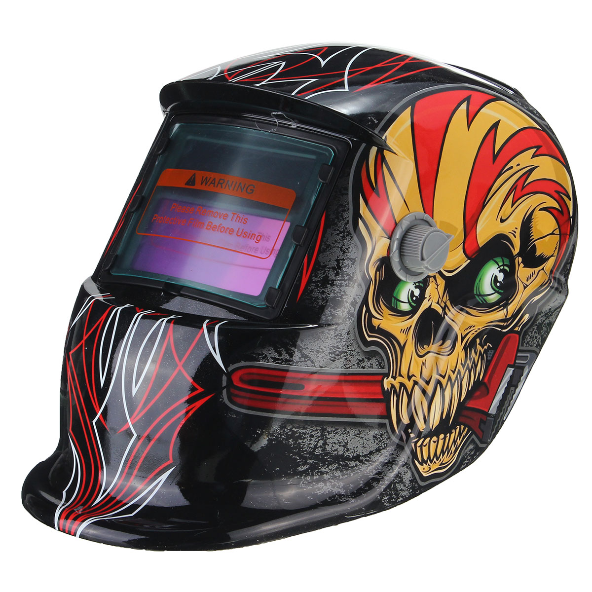 

Красный череп солнечного самозатемняющимися шлем ТИГ МИГ сварки маски сварщика объектива
