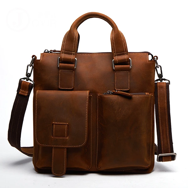 Men Genuine Leather Retro Handbag Crossbody Bag Casual Business Shoulder Bag Briefcase