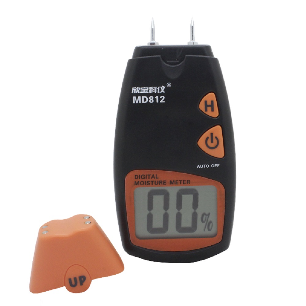 

MD812 2 Pins Sensor Wood Moisture Tester Resolution 1% Range 5%~40% LCD Digital display Data Hold Wood Humidity Measurement