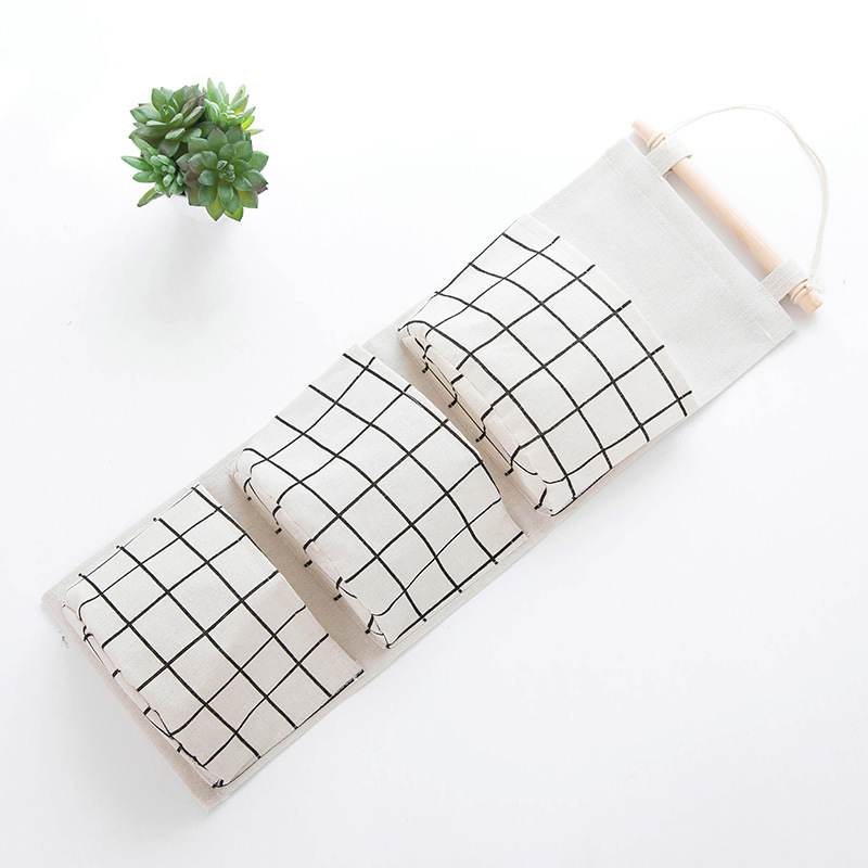 

Cloth 3 Grid Storage Hanging Bag Pocket Wardrobe Wall-mounted Multi-layer Wall-mounted Storage Bag