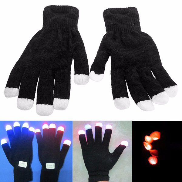 

LED Красочные мигающий светящиеся перчатки пальцем свет производительности перчатки опору