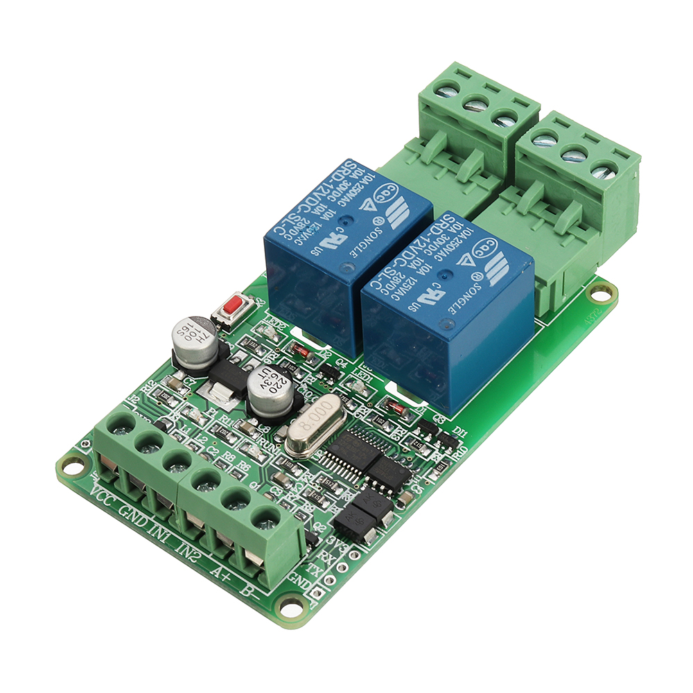 

Modbus-Rtu 2-way Relay Module Output 2 Channel Switch Input TTL/RS485 Interface Communication