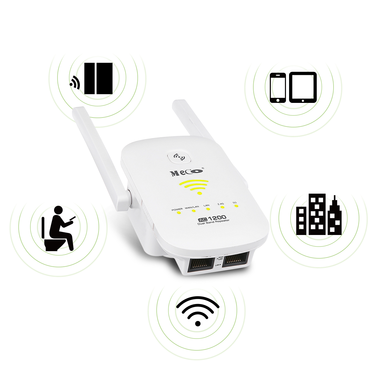 Find MECO ELEVERDE AC1200 WiFi Repeater Dual Band 2 4G 5G 1200M Repeater/Router/AP Mode Switch WPS WiFi Range Extender WiFi Wireless Amplifier ME AC50 for Sale on Gipsybee.com with cryptocurrencies