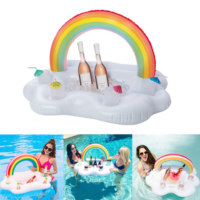 

Xmund XD-IT1 Rainbow Cloud Cup Holder Inflatable Boat Swimming Pool Drink Cooler Bar Tray Camping Travel Portable Water Sport Drinking Holder Float