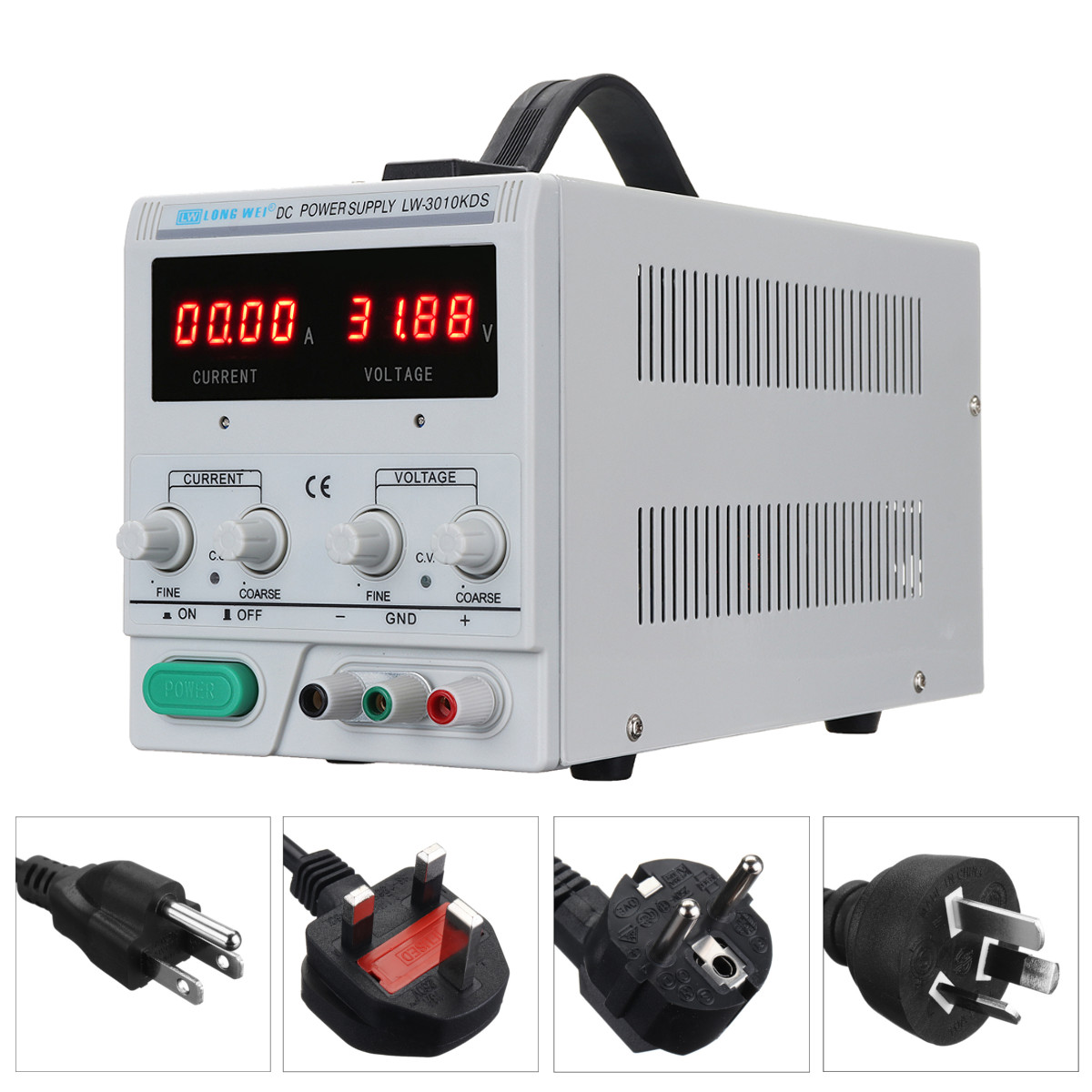

LW-3010KDS Adjustable DC Power Supply 220V/110V 0-30V 0-10A Accuracy 0.01 Dual Display EU/UK/AU/US