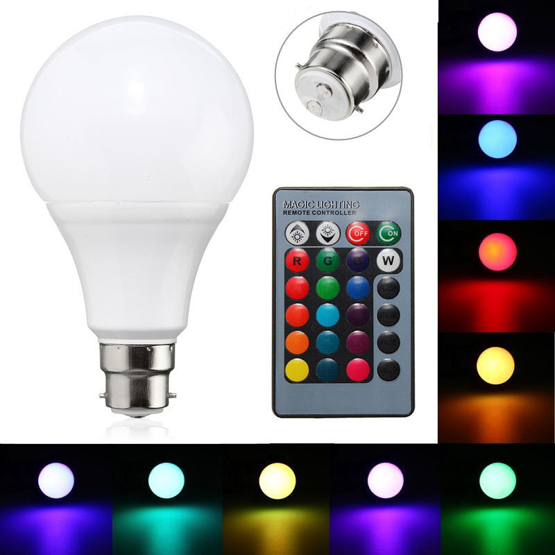

B22 10w Dimmable RGB цвет меняется LED свет колбы лампы дистанционного управления AC85-265V