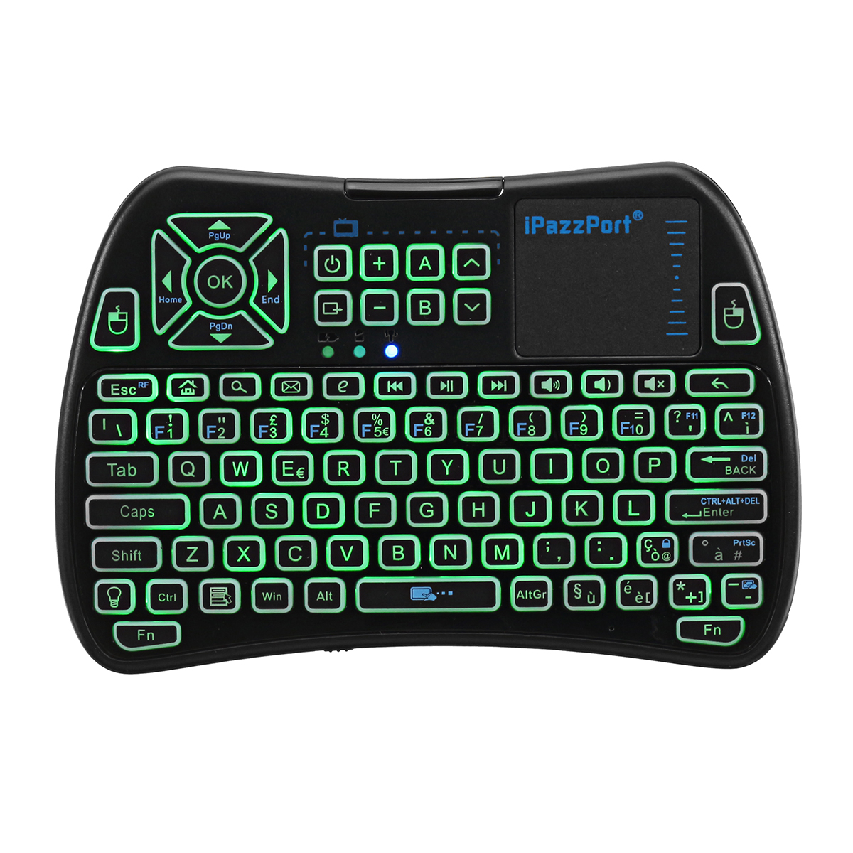 

iPazzPort KP-810-61-RGB Германская трехцветная подсветка Mini Клавиатура Touchpad Airmouse