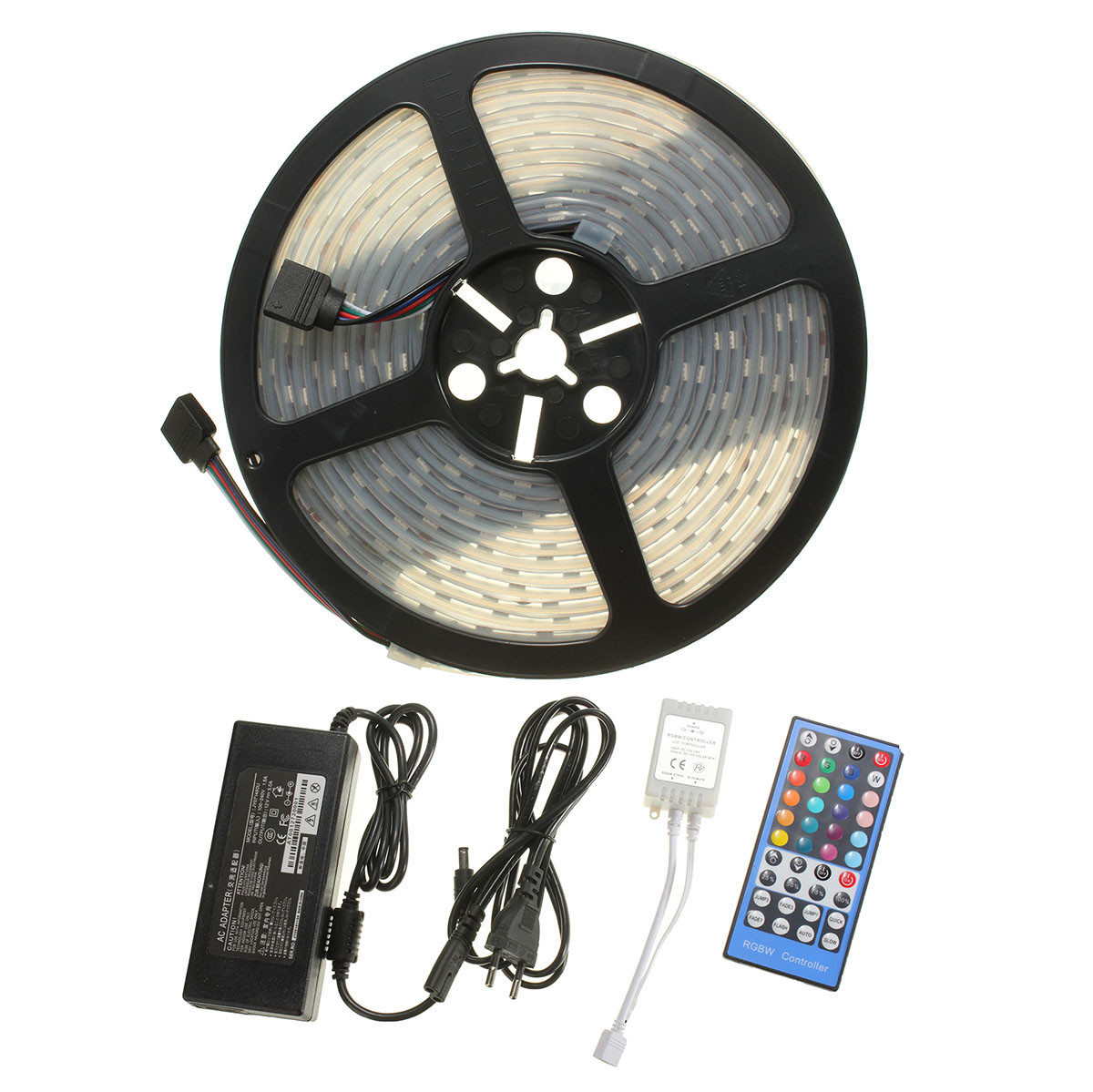 Find 5M 300LED RGB Warm White Flexible RGBW LED Strip Kit with 40 Key Remote Control for Sale on Gipsybee.com with cryptocurrencies