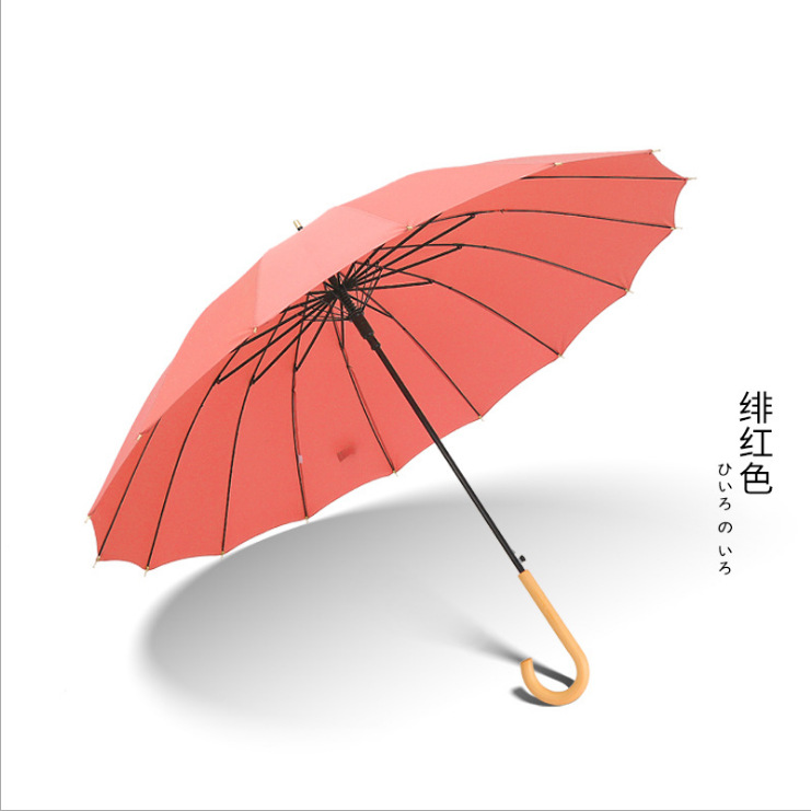 

Творческий прямой зонт женский ins Sen ретро длинная ручка зонтик с двойной изогнутой ручкой автоматический зонт оптовая реклама на заказ LOG