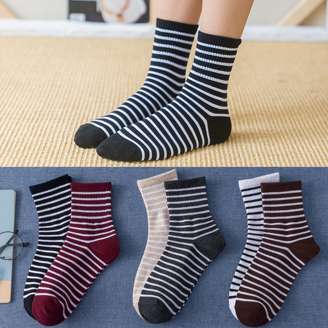 

Tide Socks Striped Stockings Striped Cotton Socks
