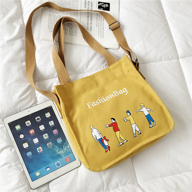 Find Small Fresh Art Casual Shoulder Bag Cute Wild Canvas Bag Female Slung Ins Large Capacity Student Portable for Sale on Gipsybee.com with cryptocurrencies
