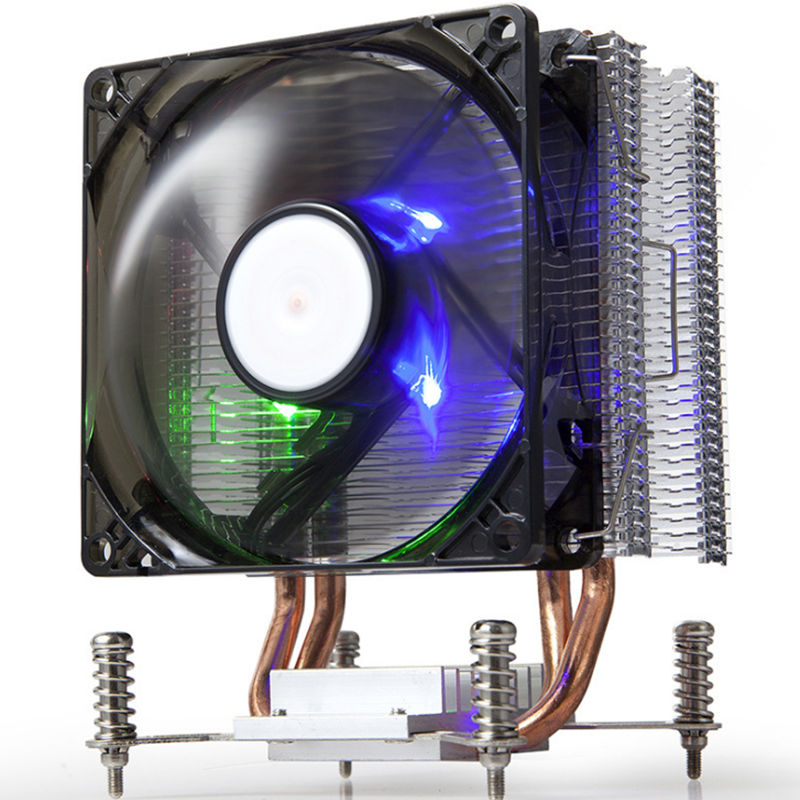 

K160 1PCS 90mm CPU Cooler U-shaped Double Heat Pipes Mute LED Backlit CPU Cooling Fan with Thermal Silicon Grease for In