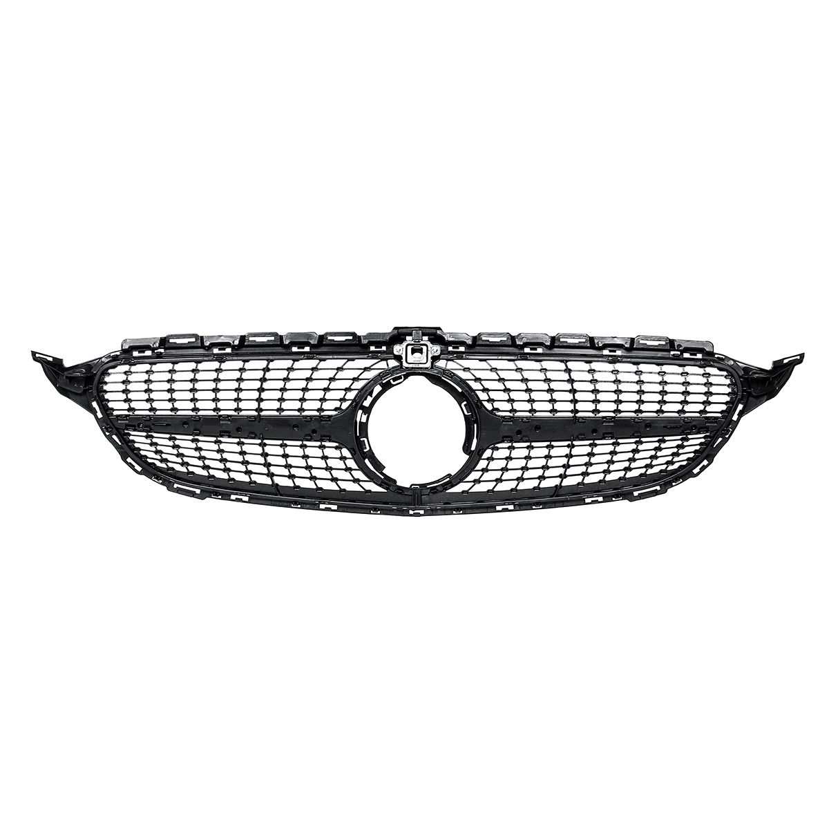 

Black Front Diamond Grill Grille With camera For Mercedes Benz W205 C250 C300 C400 C43 AMG 2019+