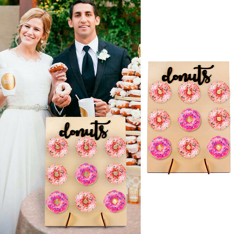 

Wooden Donut Wall Candy Stand Table Holder Home Party Decorations Wedding Supply Sweet