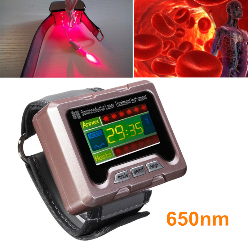 650nm Laser Therapy Wrist Apparatus High Blood Pressure Watch Monitor High Fat Blood 9