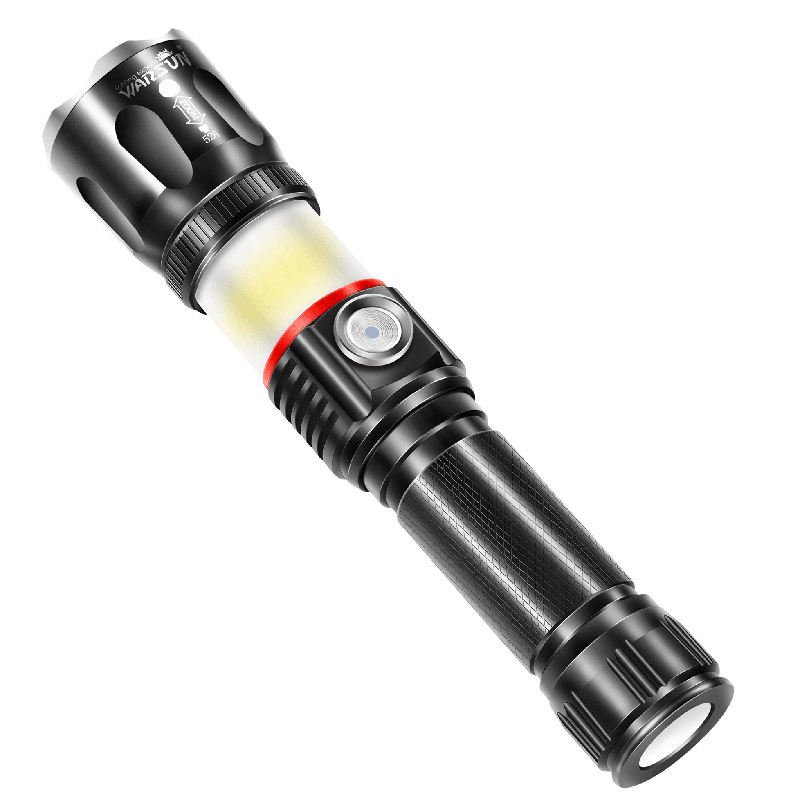 

Warsun 528 T6 +COB 4 Modes Zoomable USB Rechargeable Flashlight Outdoor Waterproof LED Flashlight