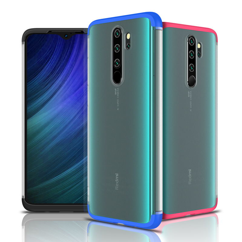 

For Xiaomi Redmi Note 8 Pro Case Bakeey 3 in 1 Detachable Translucent Plating Matte Anti-fingerprint Shockproof PC Prote