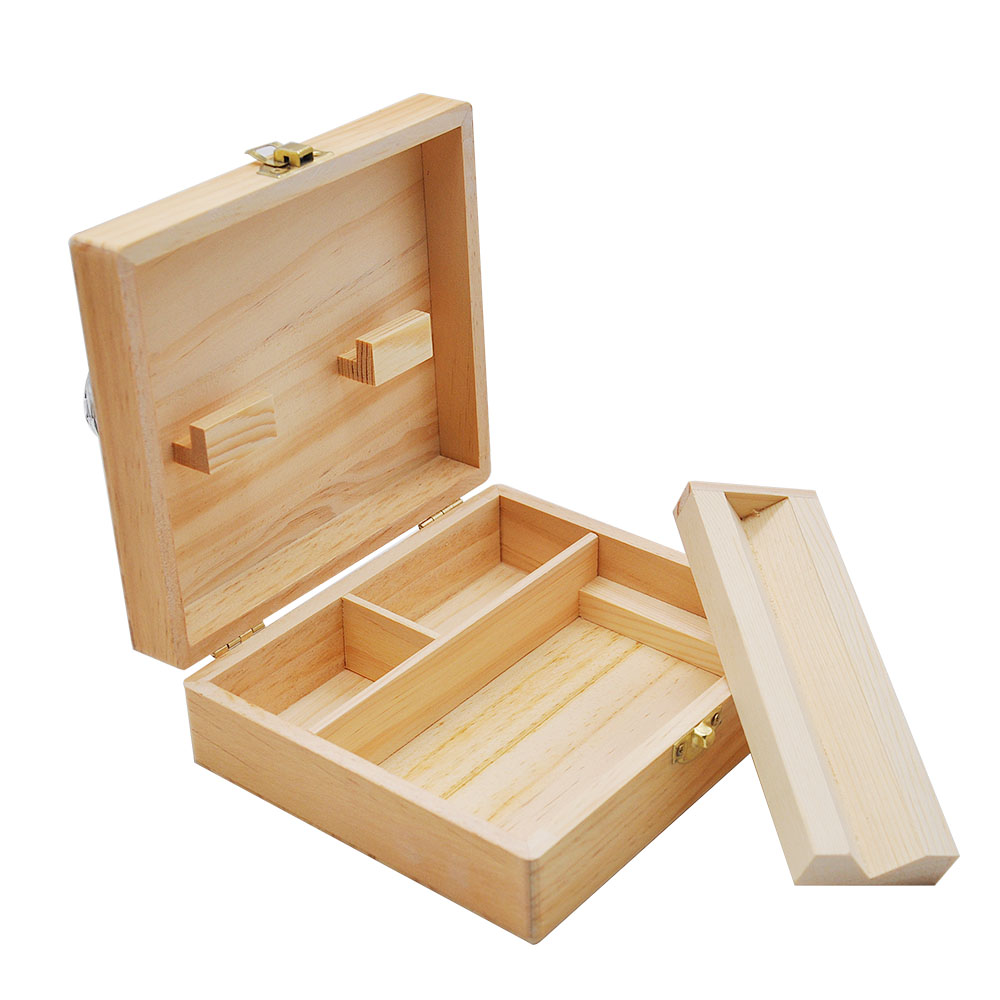 

Natural Pine Stash Box Handmade Rolling Tray Saving Box Jewelry Storage Box
