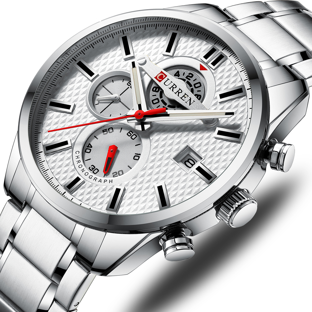 

CURREN 8352 Business Style Calendar Men Wrist Watch Stainless Steel Band Quartz Watch