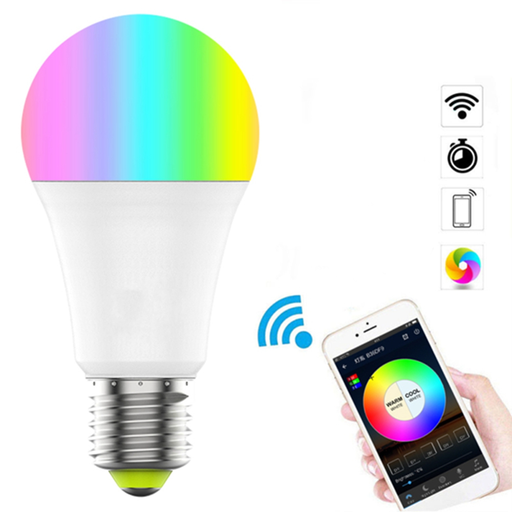 ZJ-WFBJ-RGBWW E27 WiFi Smart LED Bulb 9W RGBCW App Control Work With Alexa Google Assistant AC100-240V