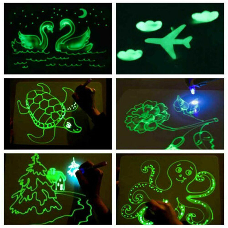 A3 Size 3D Children's Luminous Drawing Board Toy Draw with Light Fun for Kids Family 19