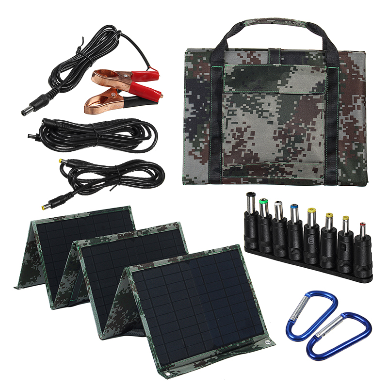 

60W 5V/12V High Efficiency Foldable Solar Panel Charger with Dual USB Port