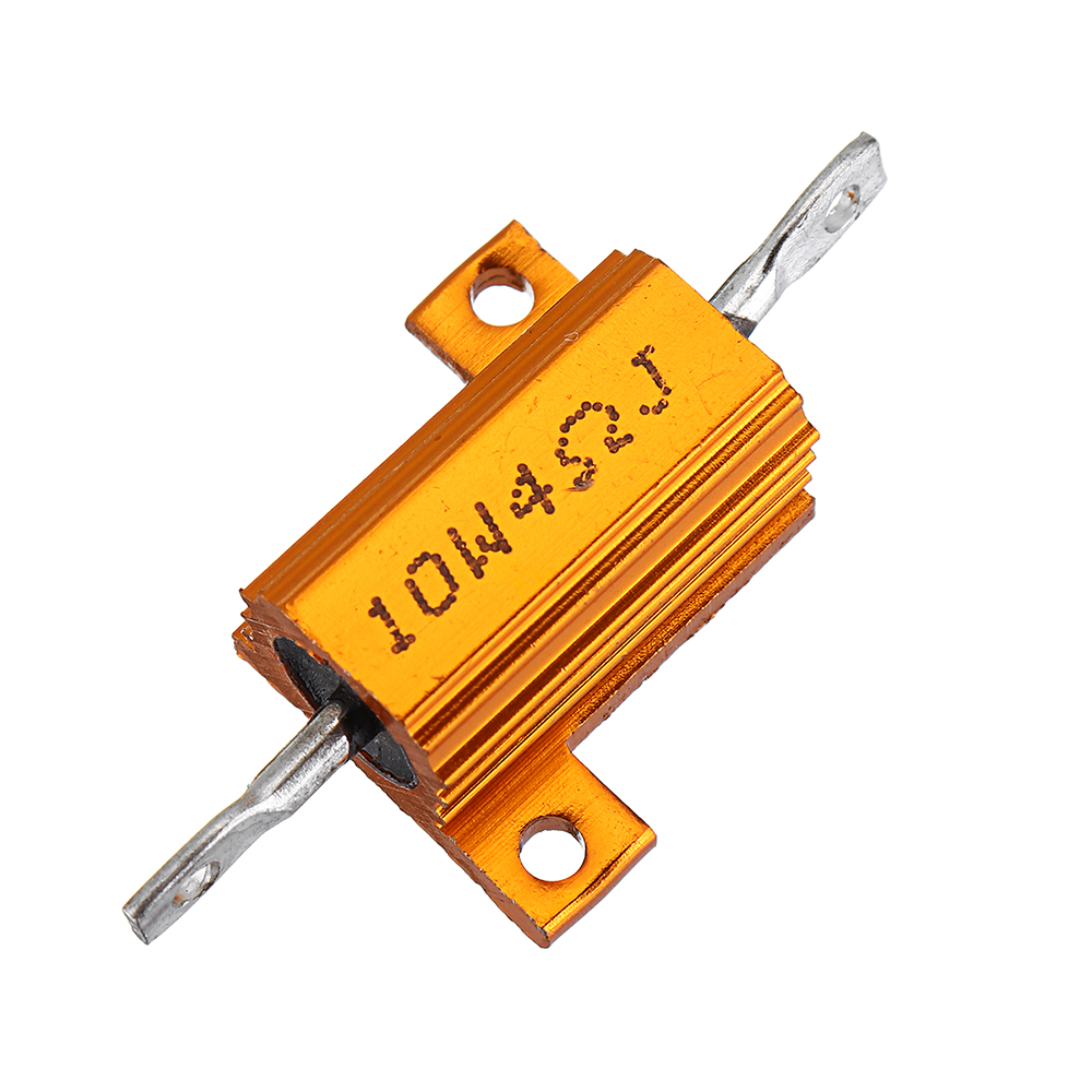 

10pcs RX24 10W 4R 4RJ Metal Aluminum Case High Power Resistor Golden Metal Shell Case Heatsink Resistance Resistor