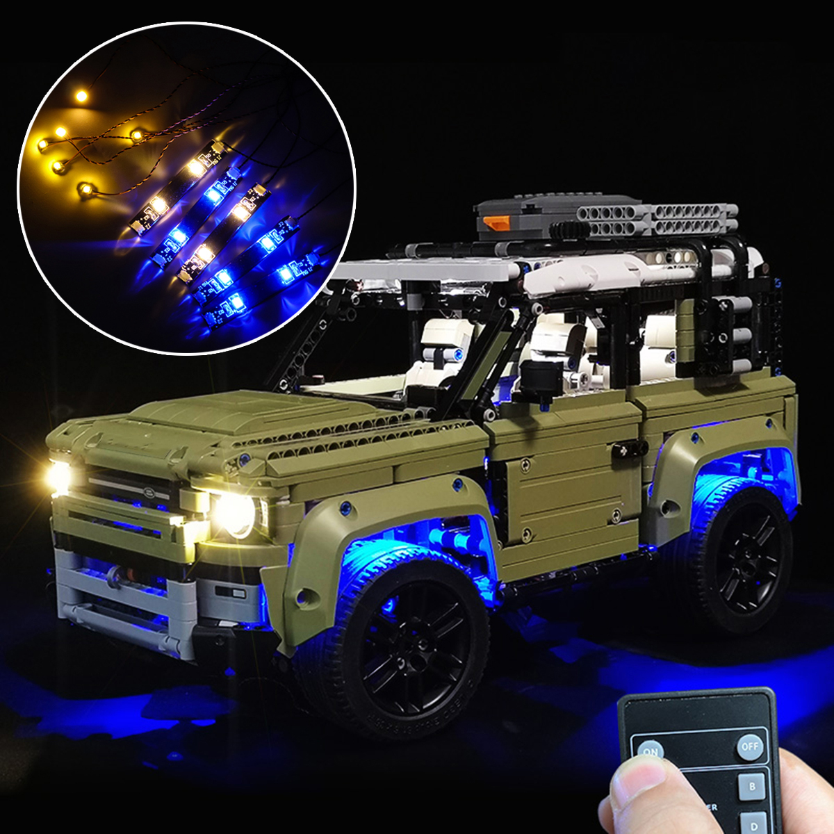 

LED Light Lighting Kit ONLY For LEGO 42110 Land Rover Defender Car Bricks Toys with Remote Control
