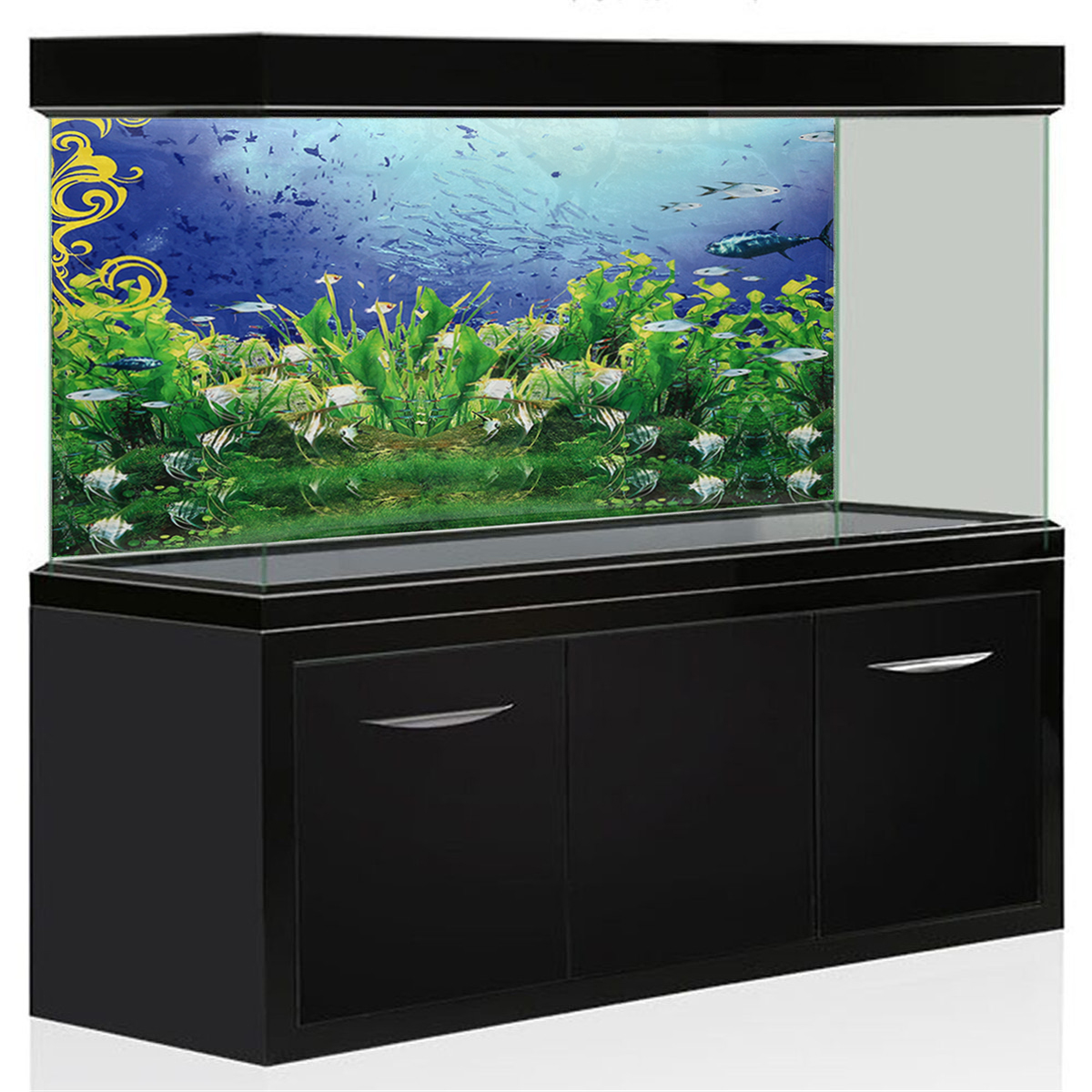 

HD Self Adhesive PVC Aquarium Background Poster Fish Tank Landscaping Backdrop