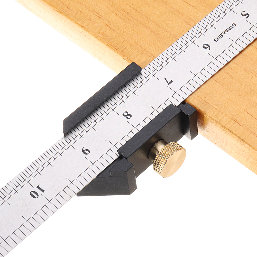 Ctghgyiki T-Ruler Aluminum Alloy 180mm Metric Line Scribe Ruler Positioning Measuring Ruler Woodworking Marking Woodworking Tools 