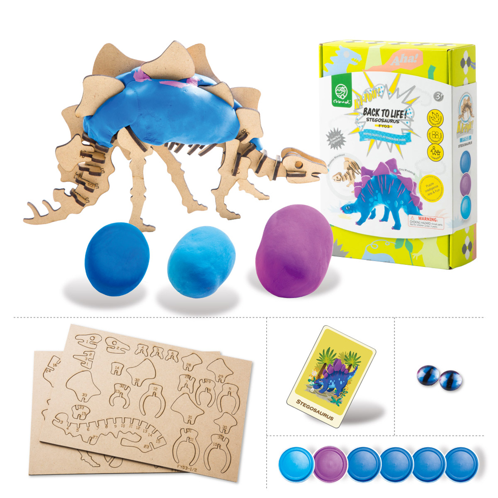 Robotime Clay Dinosaur Series 3D Puzzle Modeling Clay Children's Manual DIY Rubber Color Mud Toys 31
