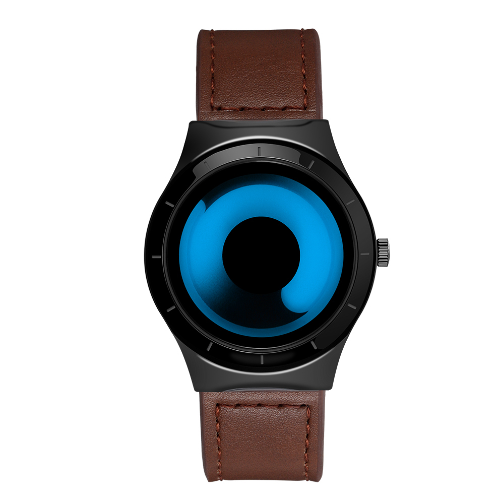 

SANDA P1026 Творческий в режиме реального времени Шаблон циферблат кожаный ремешок Ремень ремешок мужские кварцевые часы