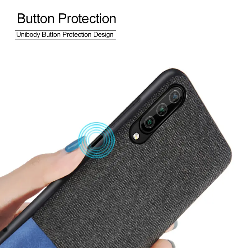 Bakeey Luxury Fabric Splice Soft Silicone Edge Shockproof Protective Case For Xiaomi Mi9 Mi 9 Lite / Xiaomi Mi CC9 Non-original