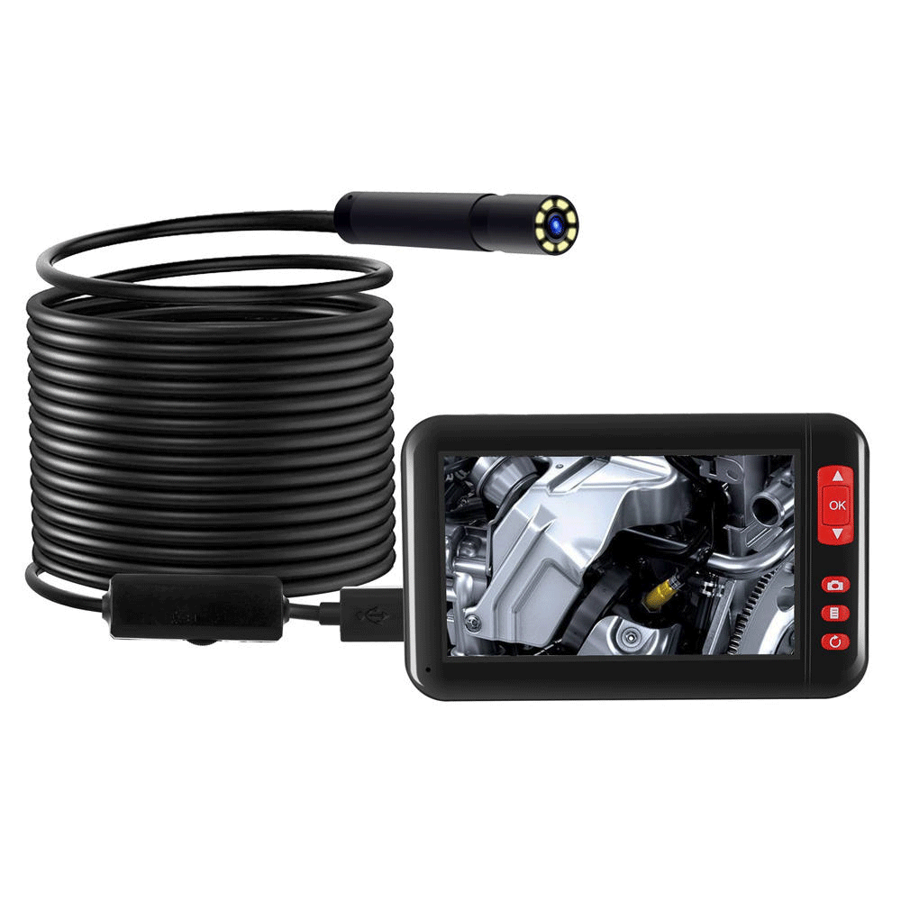 

1M/2M/5M/10M 4.3-inch 8MM 1080P Color Display Screen Endoscopes 8 LED Inspection Camera Built-in 2000mAh Battery Adjust Brightness Support Take Photo/Take Video Repair Tool