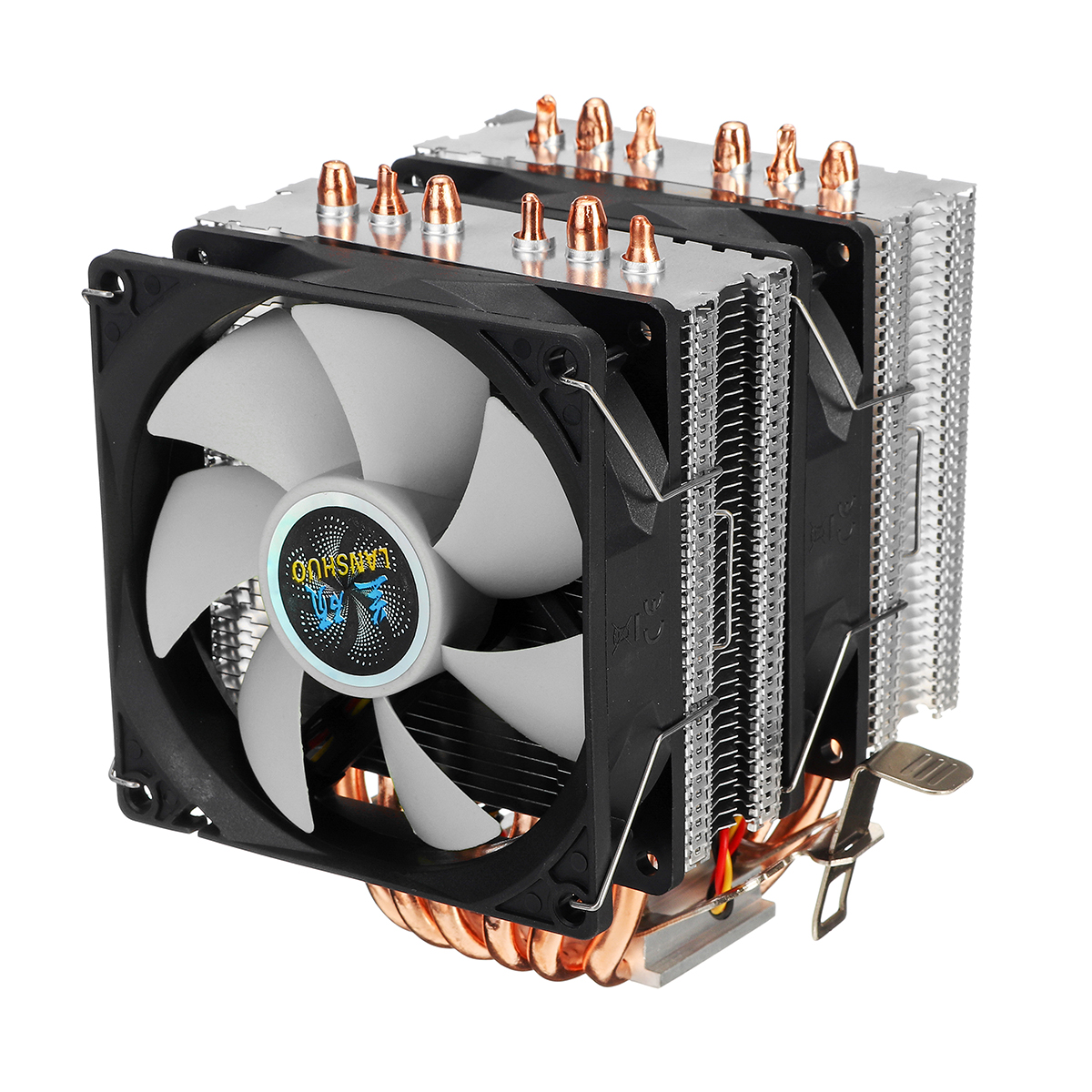 Aurora 3 Pin Double Fan 6 Copper Tube Dual Tower CPU Cooling Fan Cooler Heatsink for Intel AMD 7