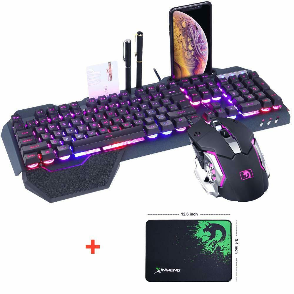 

K618 104 Keys USB Wired Multimedia RGB Backlit Gaming Keyboard and 2400DPI LED Gaming Mouse Set