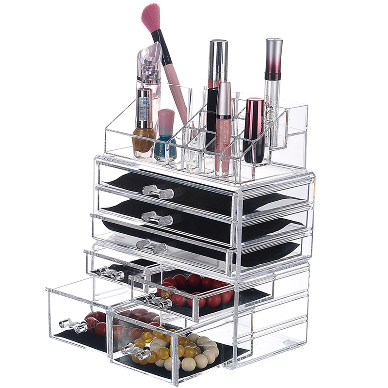 

23X30cm Desktop 3-layer Free Combination Drawer Type Transparent Acrylic Cosmetics Makeup Brushes Storage Box Household