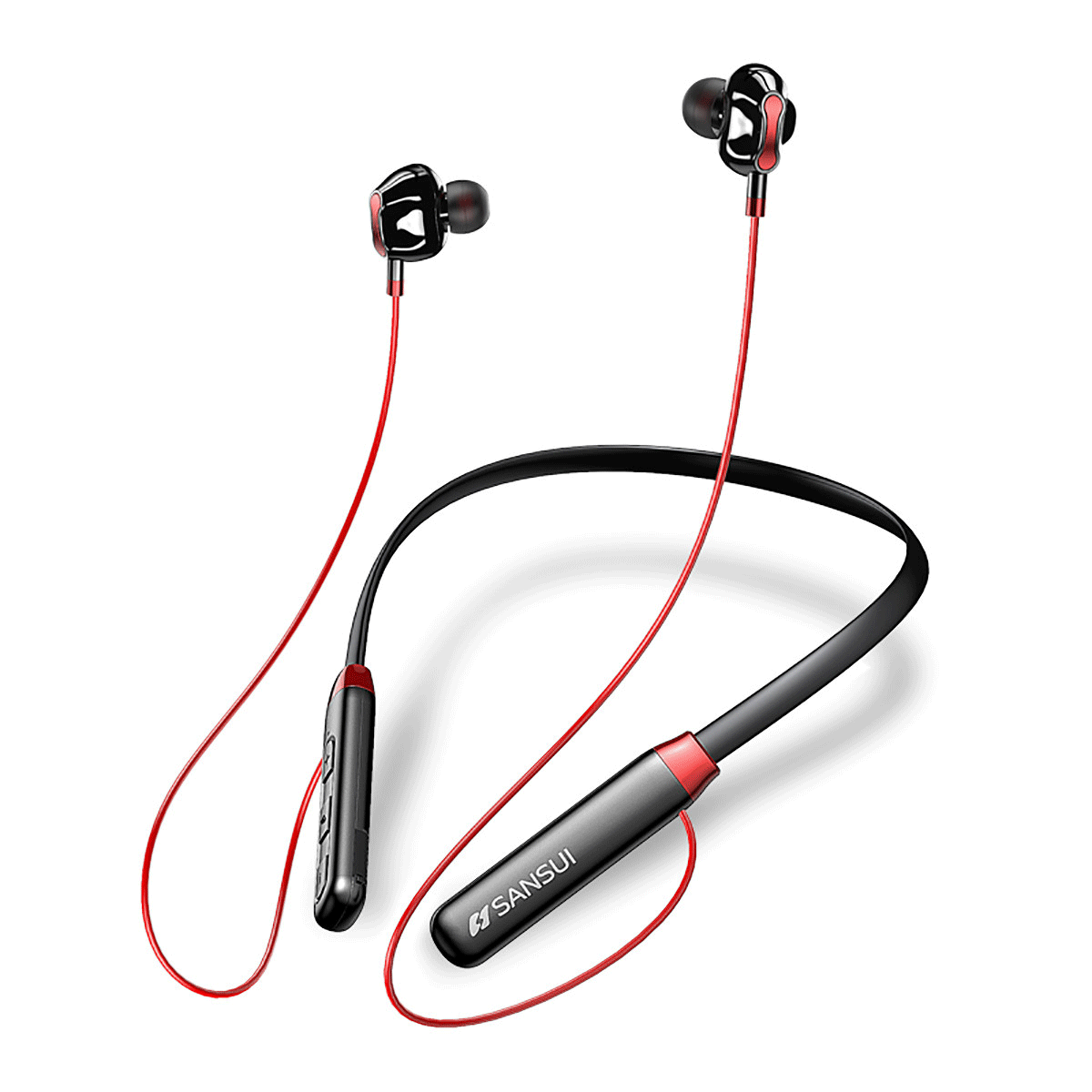 

Sansui I37 Wireless Sports bluetooth 5.0 Earphone 9D Surround Dual Dynamic Magnetic Bass Headphone with Mic for iPhone X