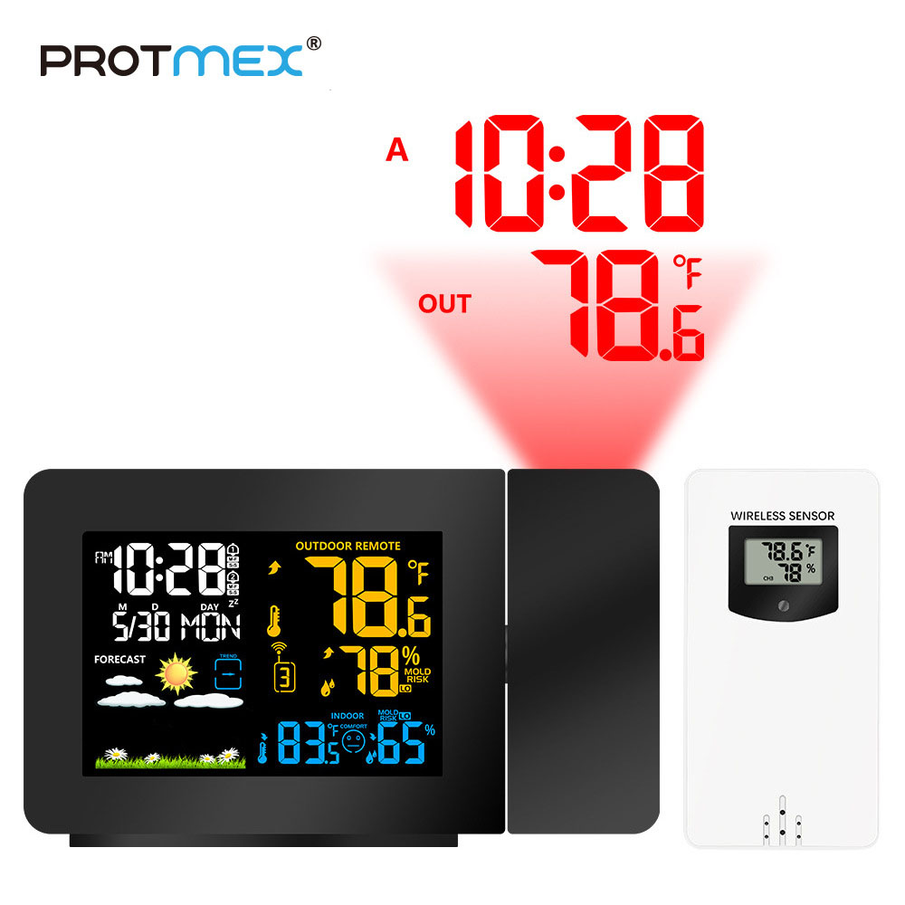 

Protmex PT3391 LCD Digital Screen Outdoor Forecast Sensor Clock Wireless Weather Station Thermometer Home Hygrometer Pro