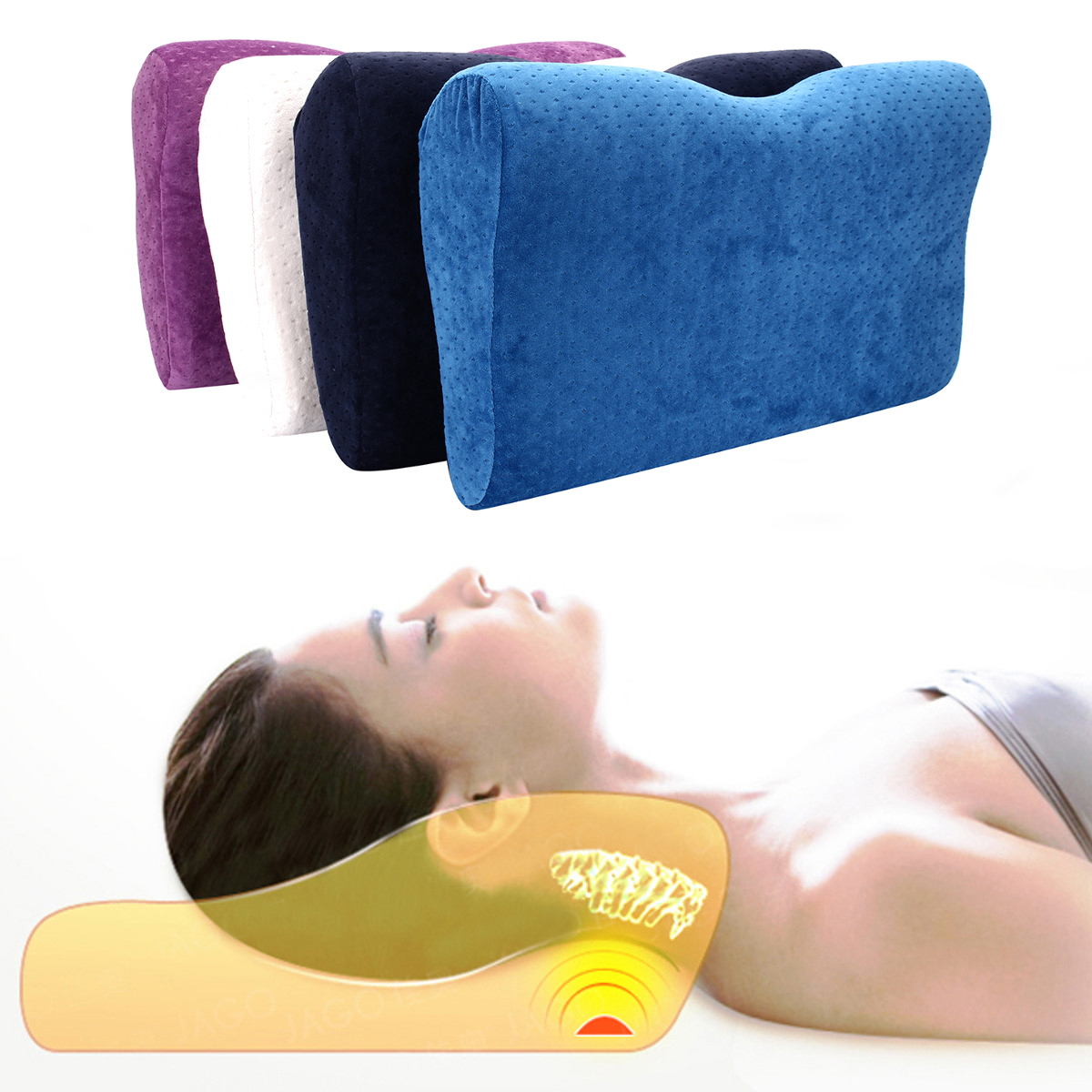 

Comfortable Rebound Memory Foam Cervical Orthopedic Bed Neck Pain Relief Pillow