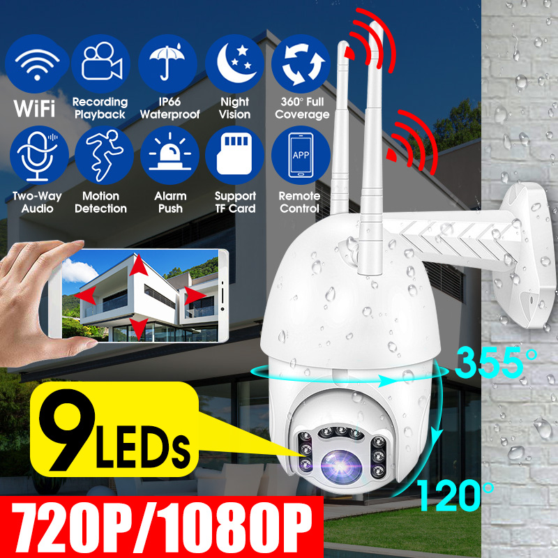 Bakeey 1080P 9 LED 2MP IP66 Speed Dome Smart Outdoor Camera Night Version Movement Detection Two-way Audio TF Card Storage CCTV Monitor 4