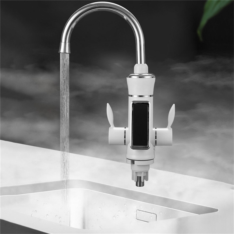 

Stainless Steel Instant Hot and Cold Water Mixer Tap 360 Degree Electric Water Heater Faucet