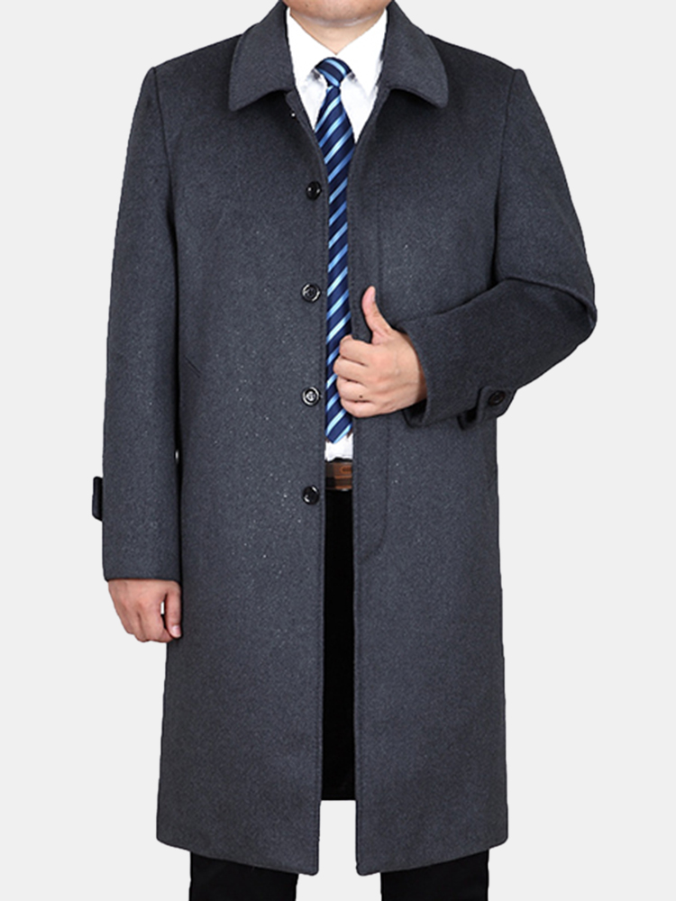 

Woolen Mid-long Casual Trench Coats