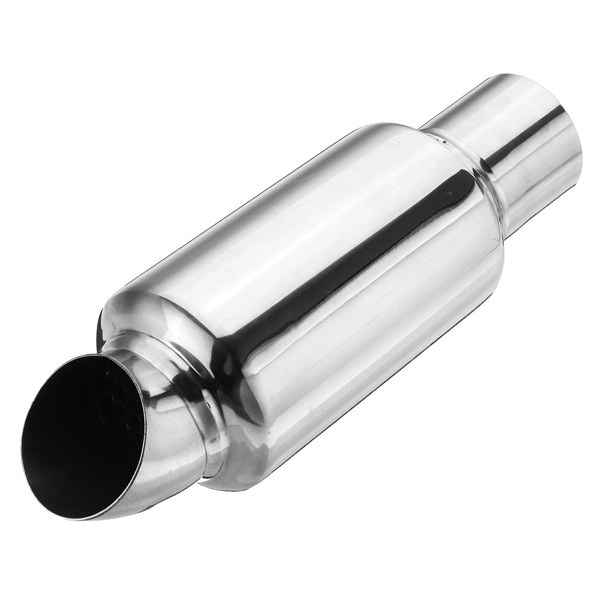 

2" 51mm 2'' Inlet Car Exhaust Pipe Muffler Silencer Resonator Bent Stainless Steel Chrome