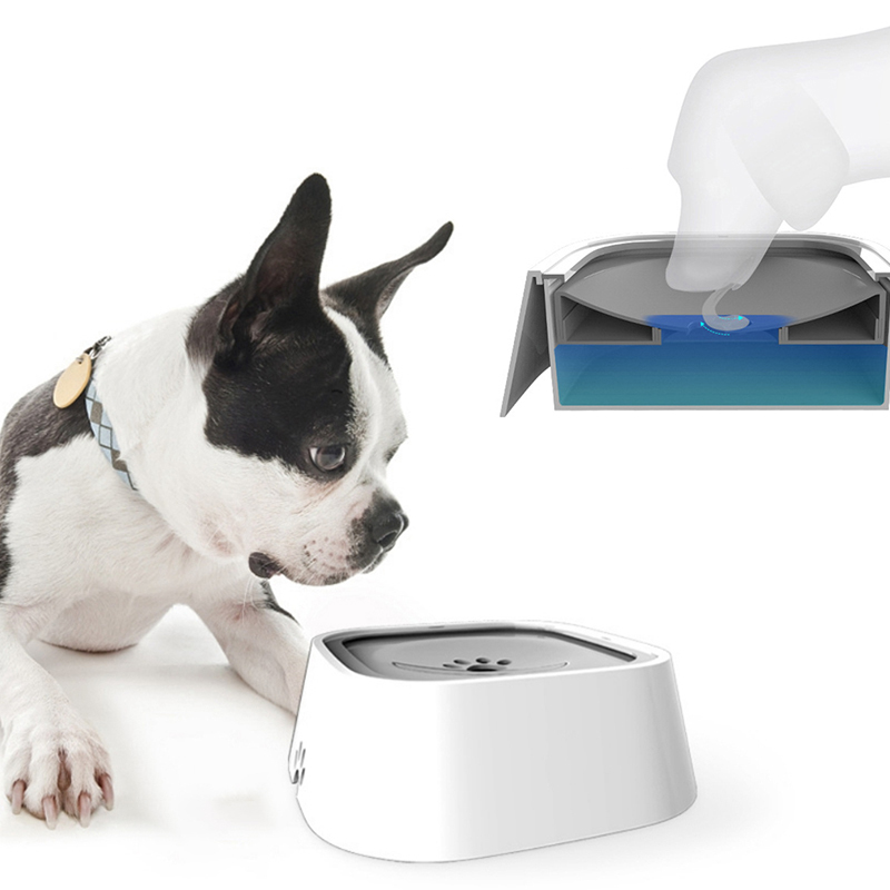 

1.5L Pet Bowl Floating Anti-overflow Design Dog Cat Water Bowl Portable Hunting Dog Supplies