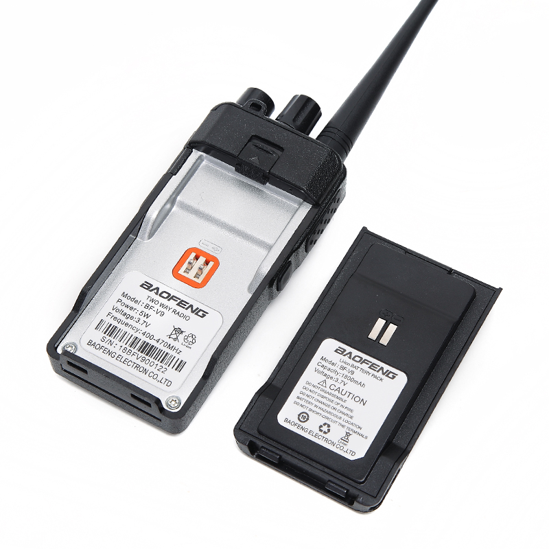2pcs Baofeng BF-V9 Mini Walkie Talkie USB Fast Charge 5W UHF 400-470MHz Ham CB Portable Two Way Radio 6