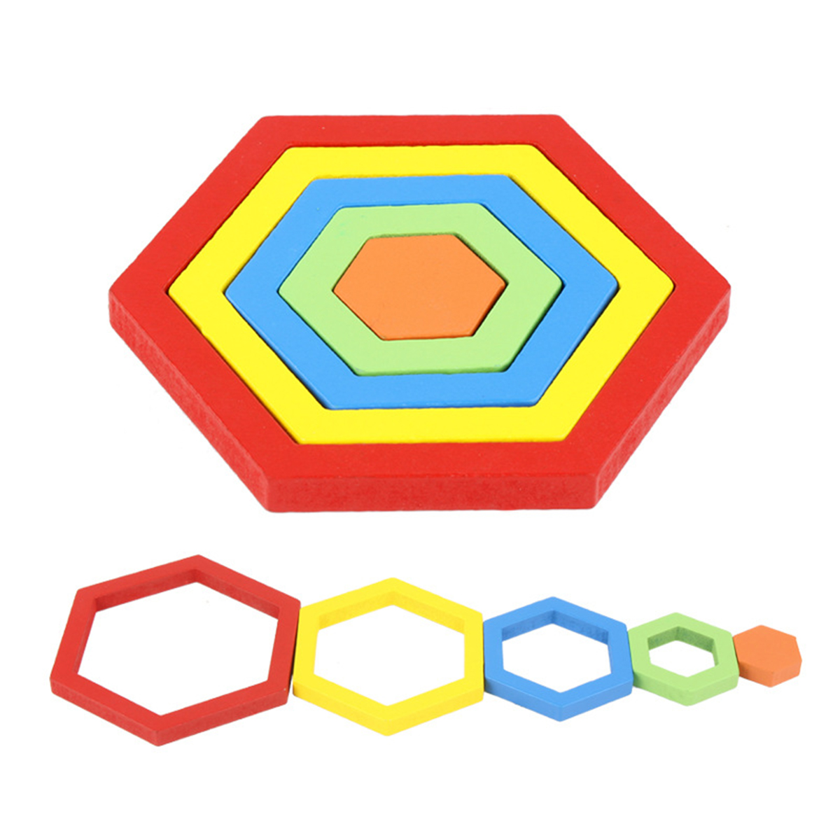 Shape Cognition Board Geometry Jigsaw Puzzle Wooden Kids Educational Learning Toys 10
