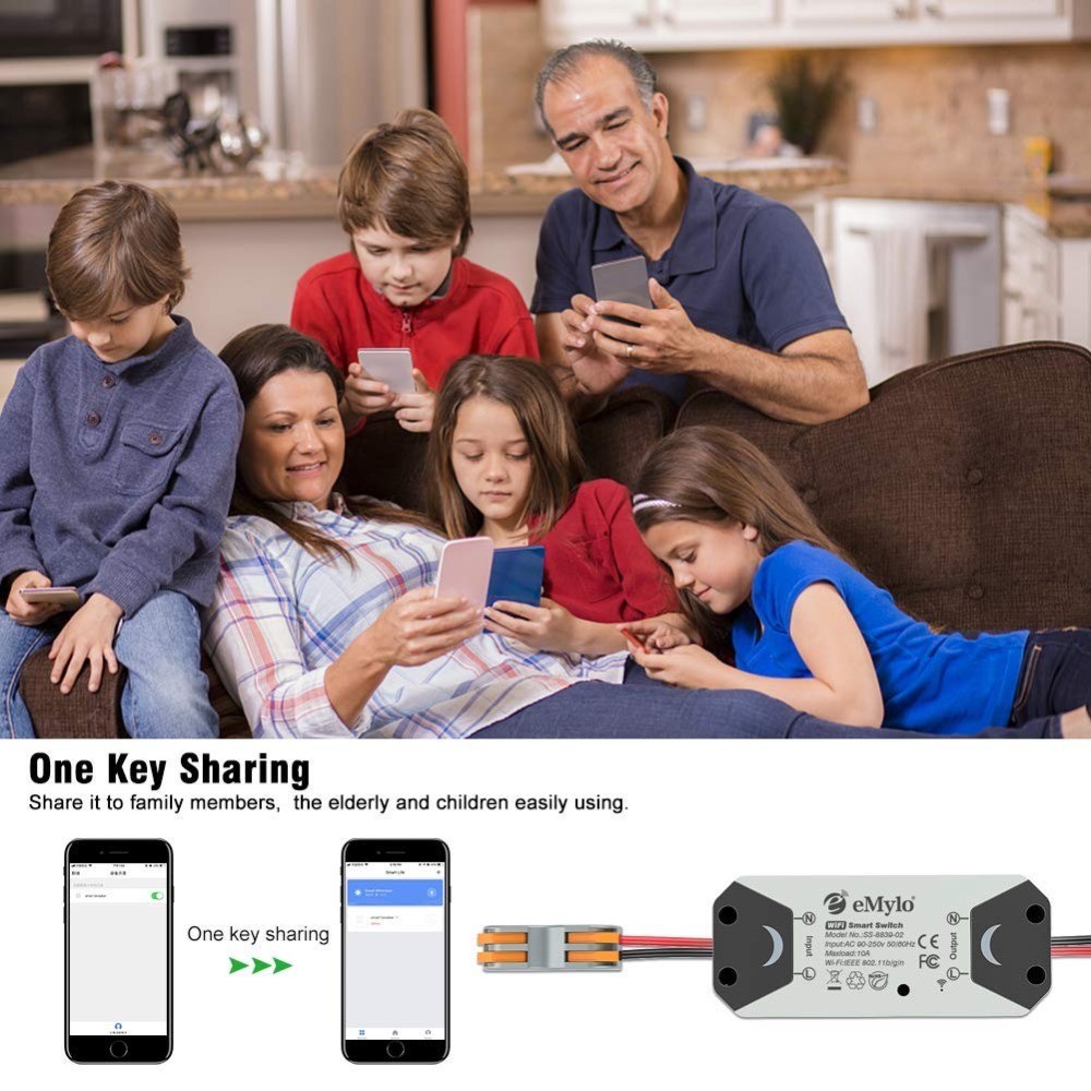 Bakeey DIY Wireless WiFi Breaker Smart Switch Work with Google Home Alexa For Smart Home 11