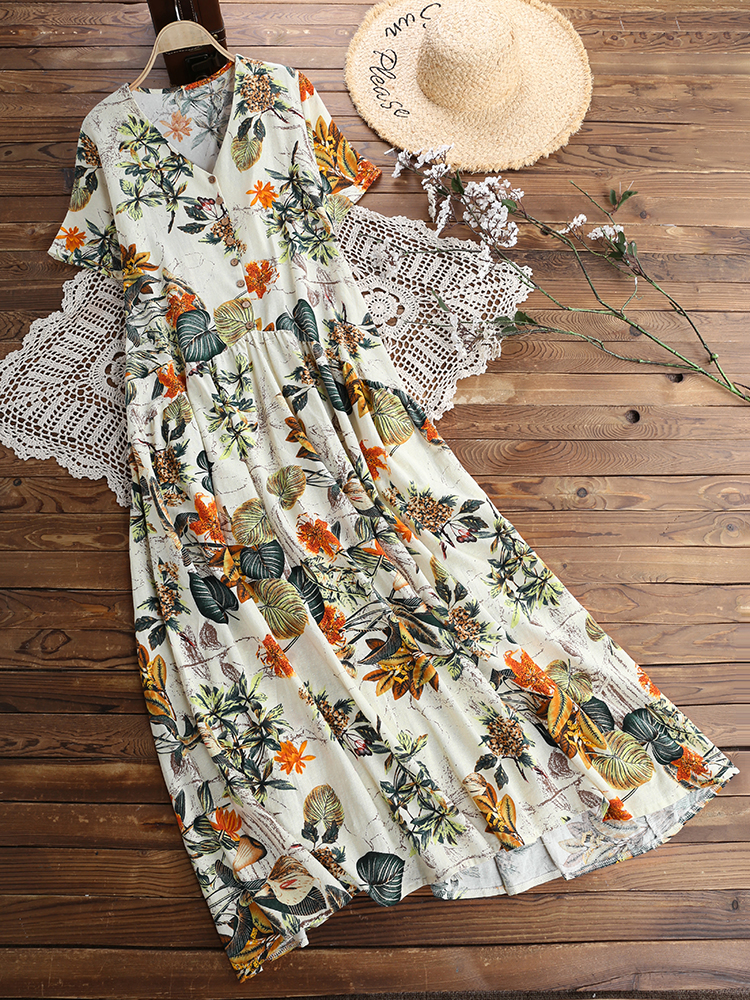 

Vintage Floral Print Dress